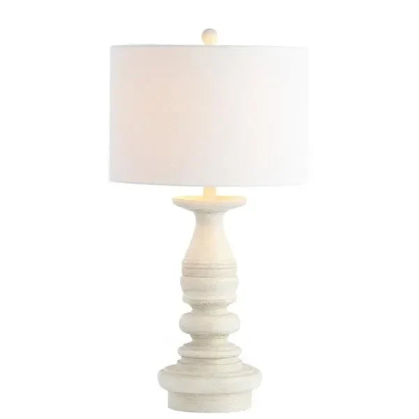 Jareth Polyresin Table Lamp in White Wash (Set of 2) - The Mayfair Hall