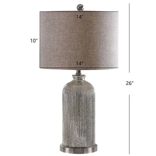 Ashson Mercury Glass Table Lamp in Silver (Set of 2) - The Mayfair Hall
