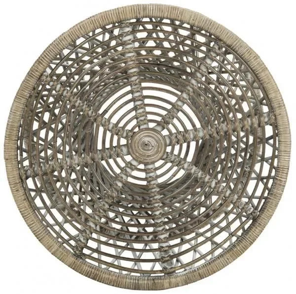 Grimson Rattan Hourglass Accent Table in Gray and White Wash - The Mayfair Hall