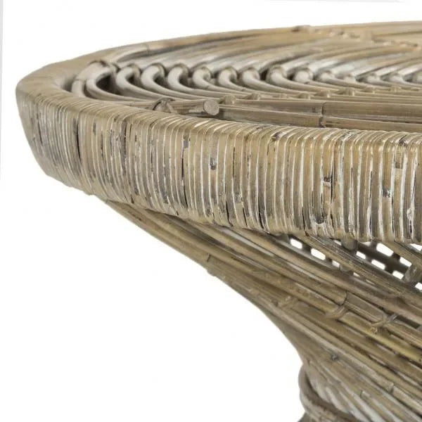 Grimson Rattan Hourglass Coffee Table in Gray White Wash - The Mayfair Hall