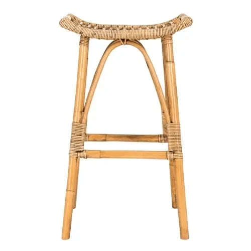 Leda Mindi Wood Bar Stool in Honey Brown - The Mayfair Hall