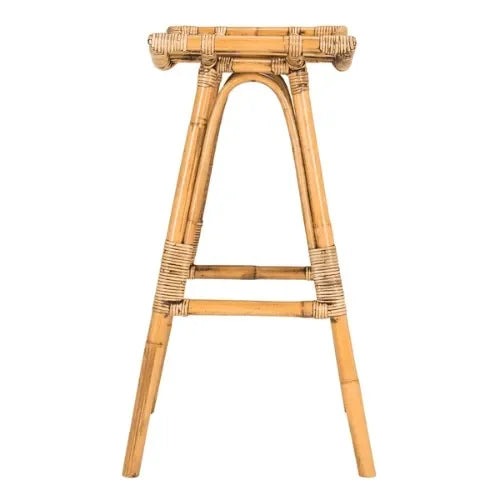 Leda Mindi Wood Bar Stool in Honey Brown - The Mayfair Hall