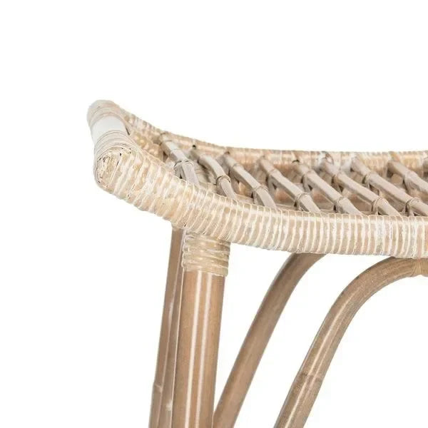 Leda Mindi Wood Bar Stool in Gray White Wash - The Mayfair Hall