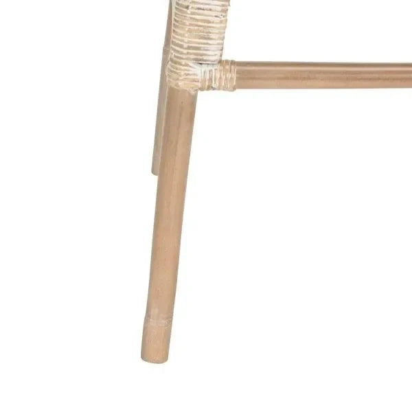 Leda Mindi Wood Bar Stool in Gray White Wash - The Mayfair Hall