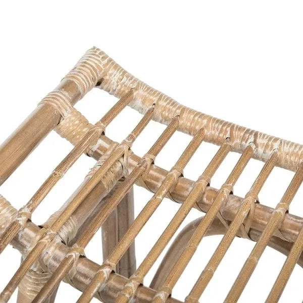 Leda Mindi Wood Bar Stool in Gray White Wash - The Mayfair Hall