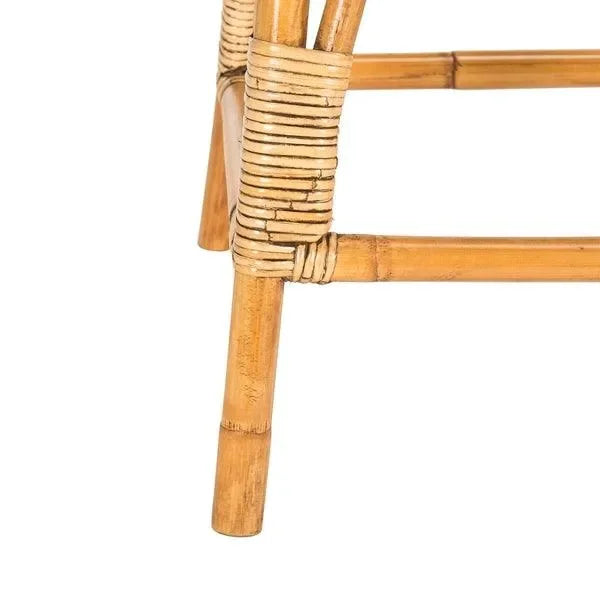 Leda Mindi Wood Counter Stool in Honey Brown - The Mayfair Hall