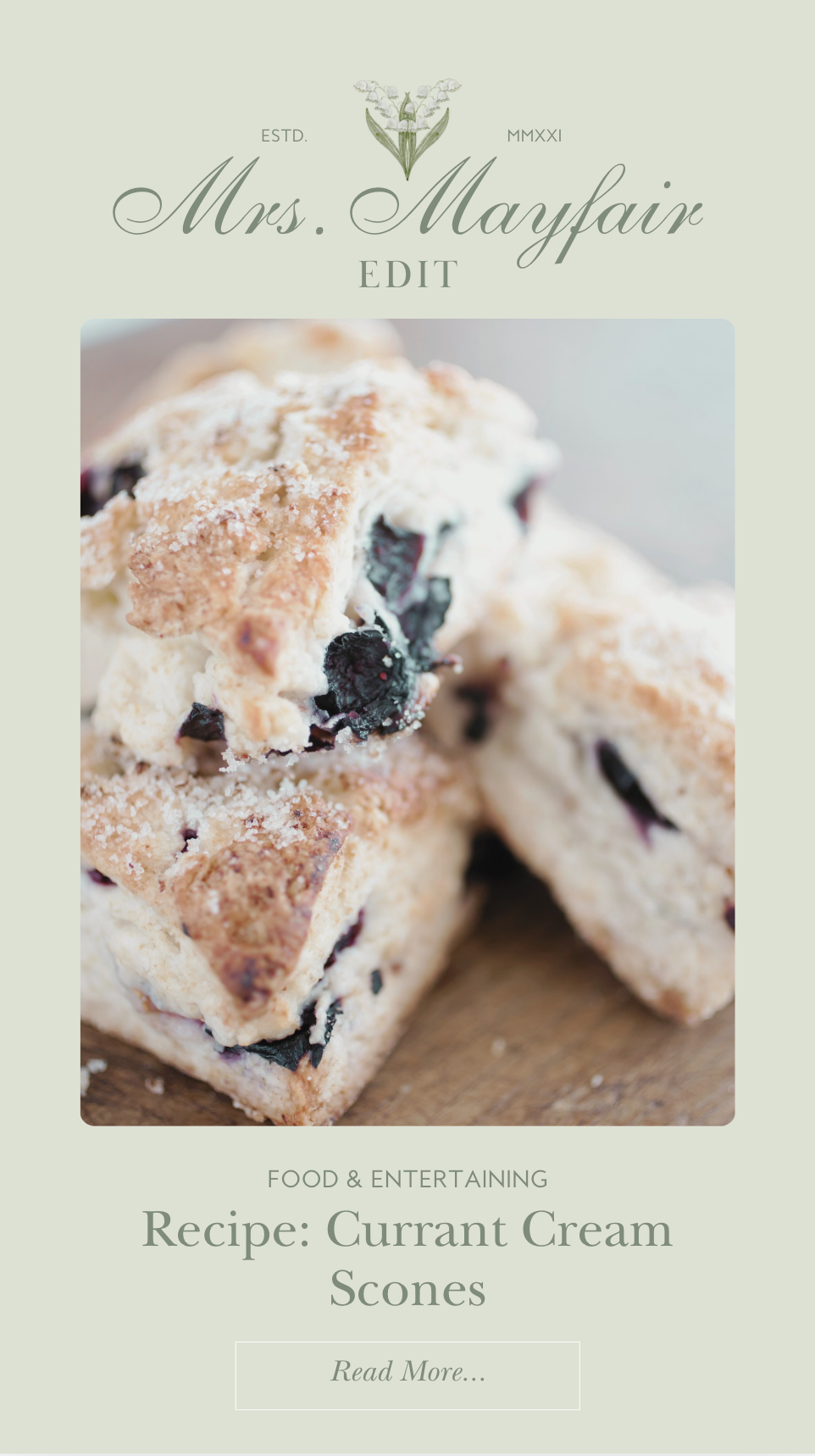 Recipe: Currant Cream Scones