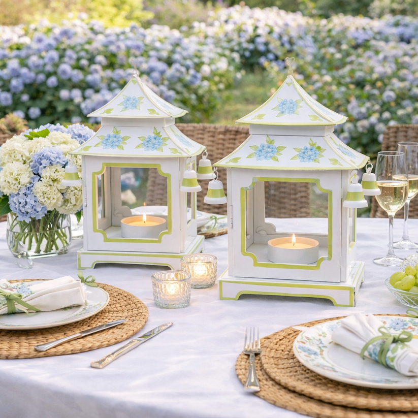 The Enchanted Home Hydrangea Leaf Pagoda Lantern - Thumbnail 4