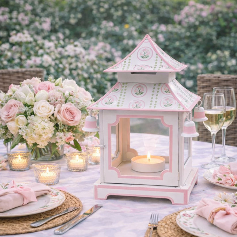 Pink Tulip Pagoda Lantern (3 Sizes)