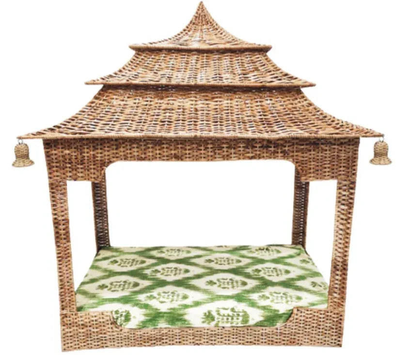 Pagoda Wicker Dog Bed - The Mayfair Hall