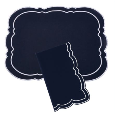 Charleston Navy & White Placemat & Napkin