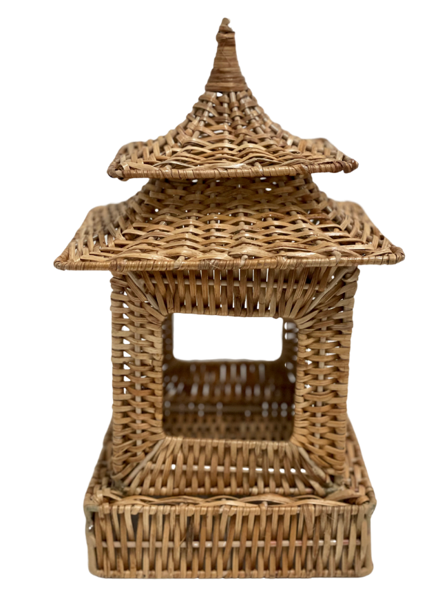 Square Wicker Pagoda in Natural