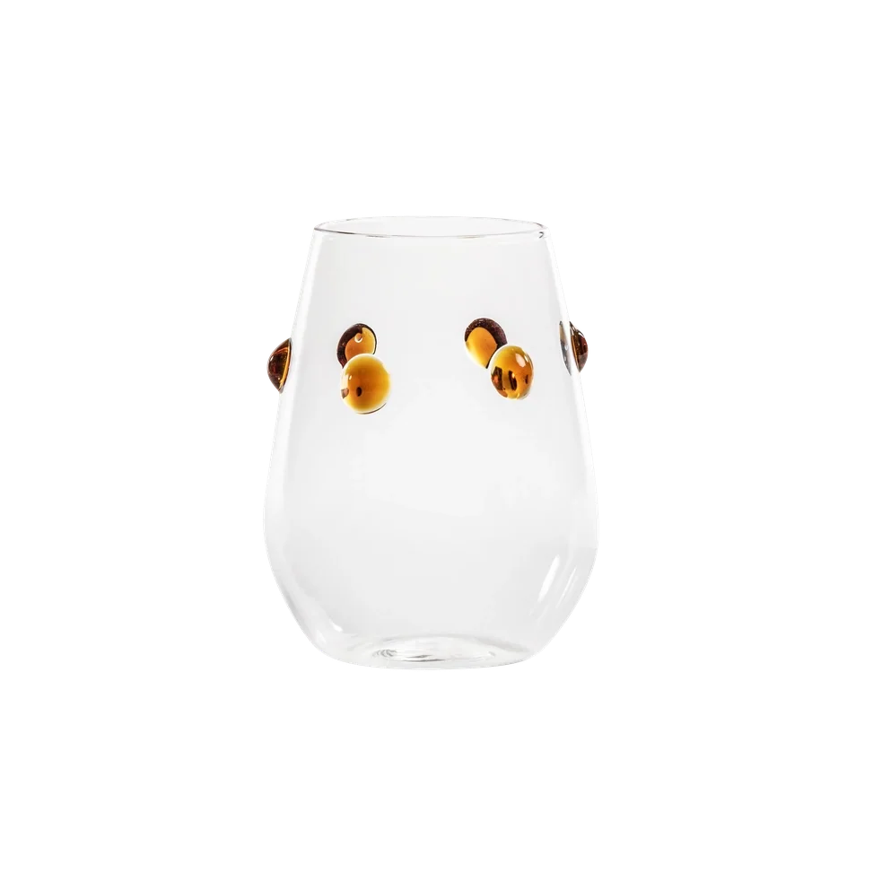 Fantasia Ochre Glass Tumbler by Tania Bulhões