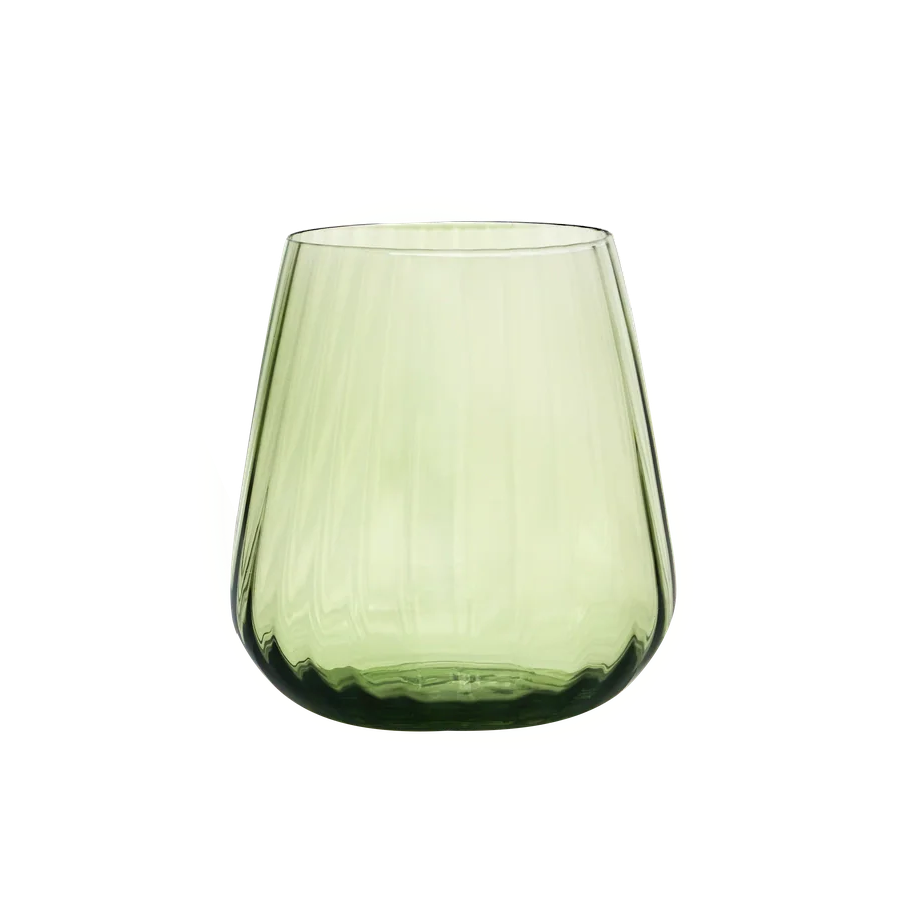Positano Green Crystal Short Glass by Tania Bulhões