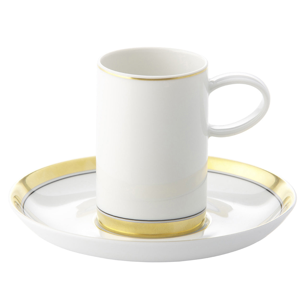 Domo Gold Porcelain Coffee Cup & Saucer