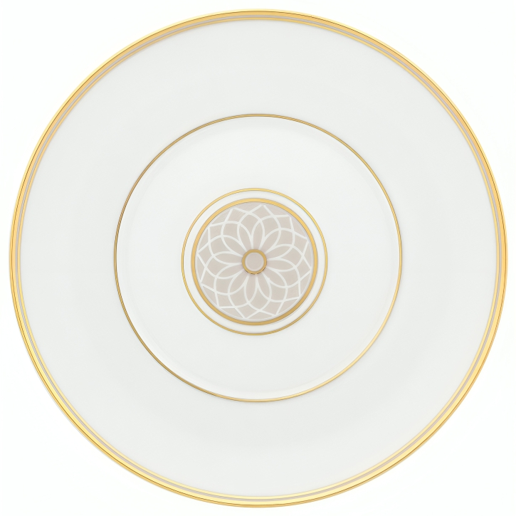 Terrace Porcelain Bread & Butter Plate in White and Gold (Set of 4)