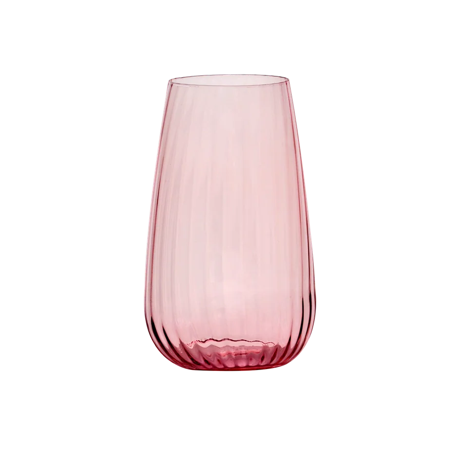 Positano Pink Crystal Long Glass by Tania Bulhões