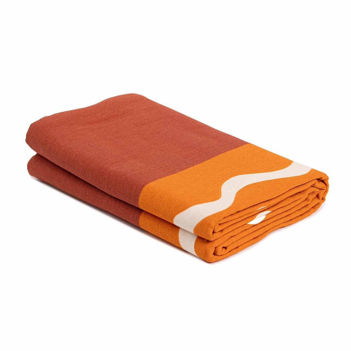 Atardecer Wave Cotton Tablecloth in Red by Isla Capricho