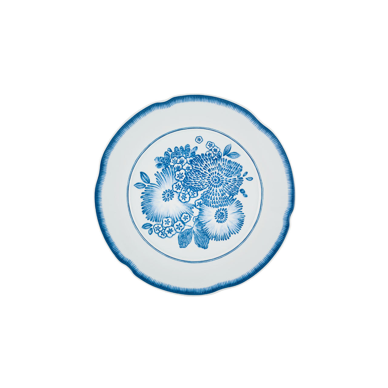Coralina Porcelain Dinner Plate in Blue and White (Set of 4)