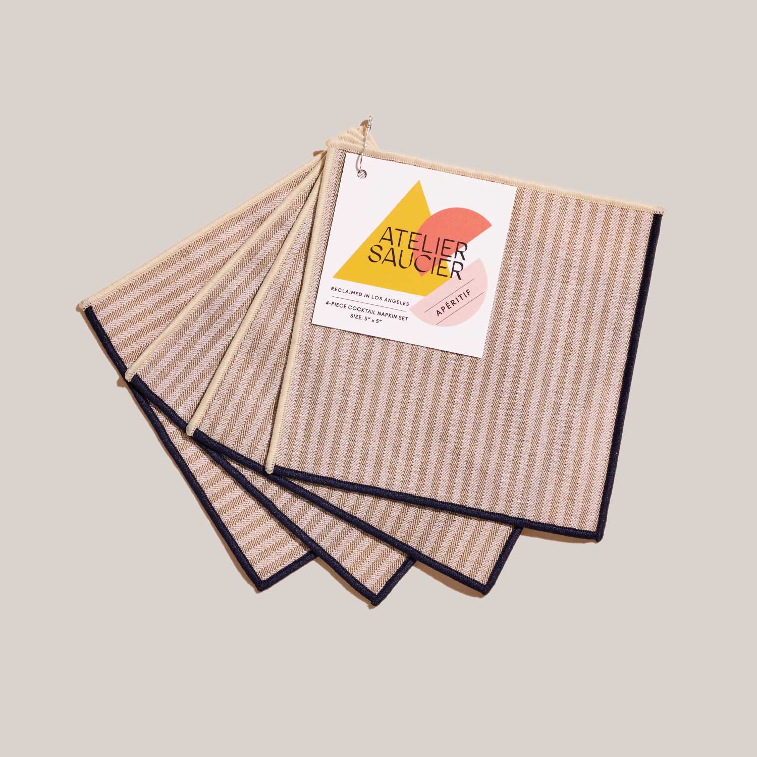 Sandbar Stripe Cocktail Napkins (Set of 4)