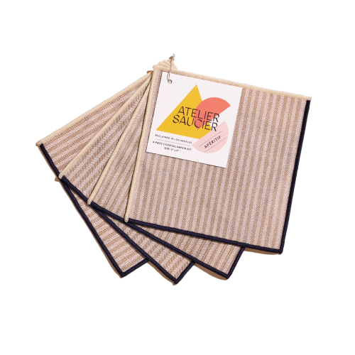 Sandbar Stripe Cocktail Napkins (Set of 4)