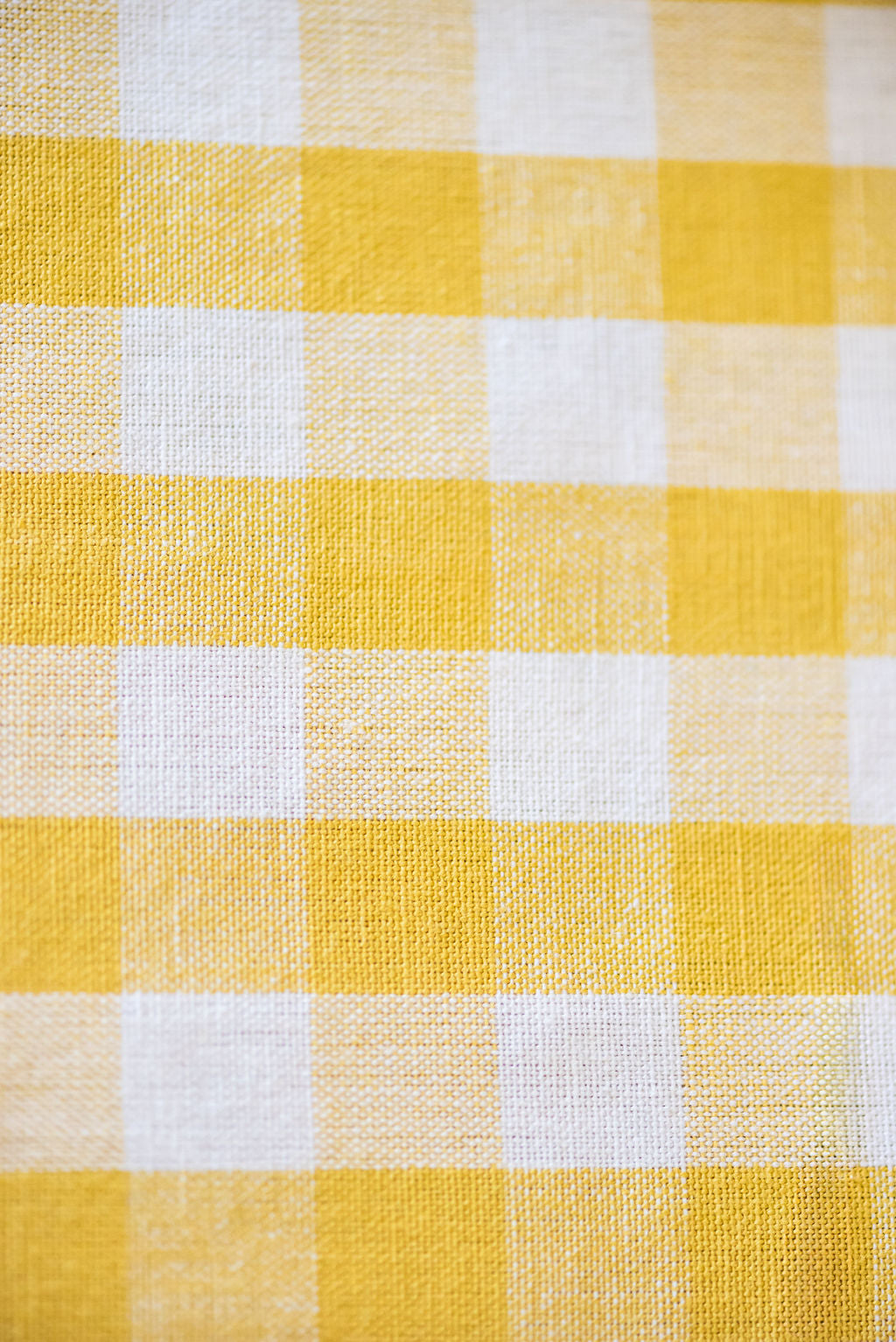 Yellow Ruffled Gingham Tablecloth