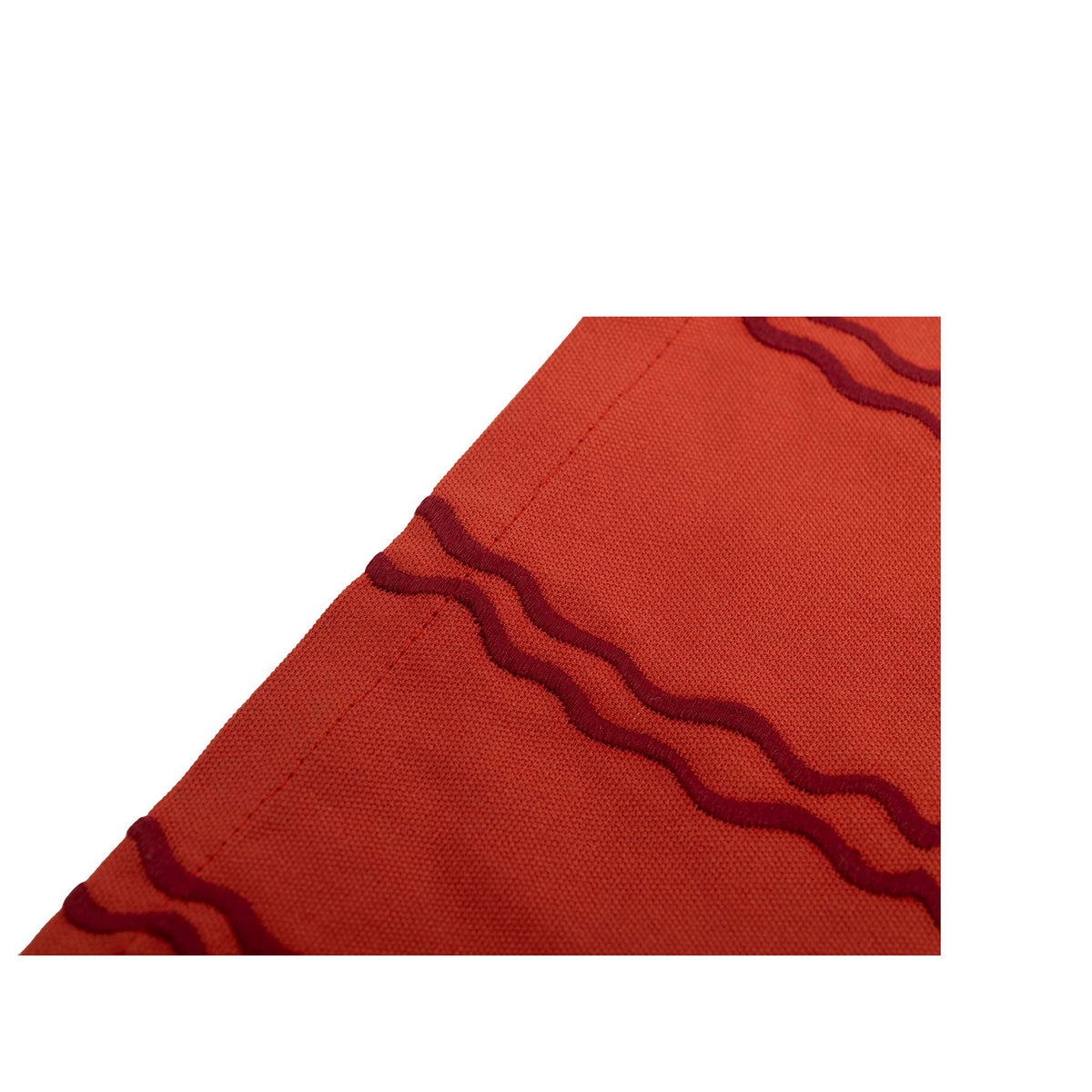 Atardecer Wave Cotton Dinner Napkins in Coral Red by Isla Capricho — Set of 4