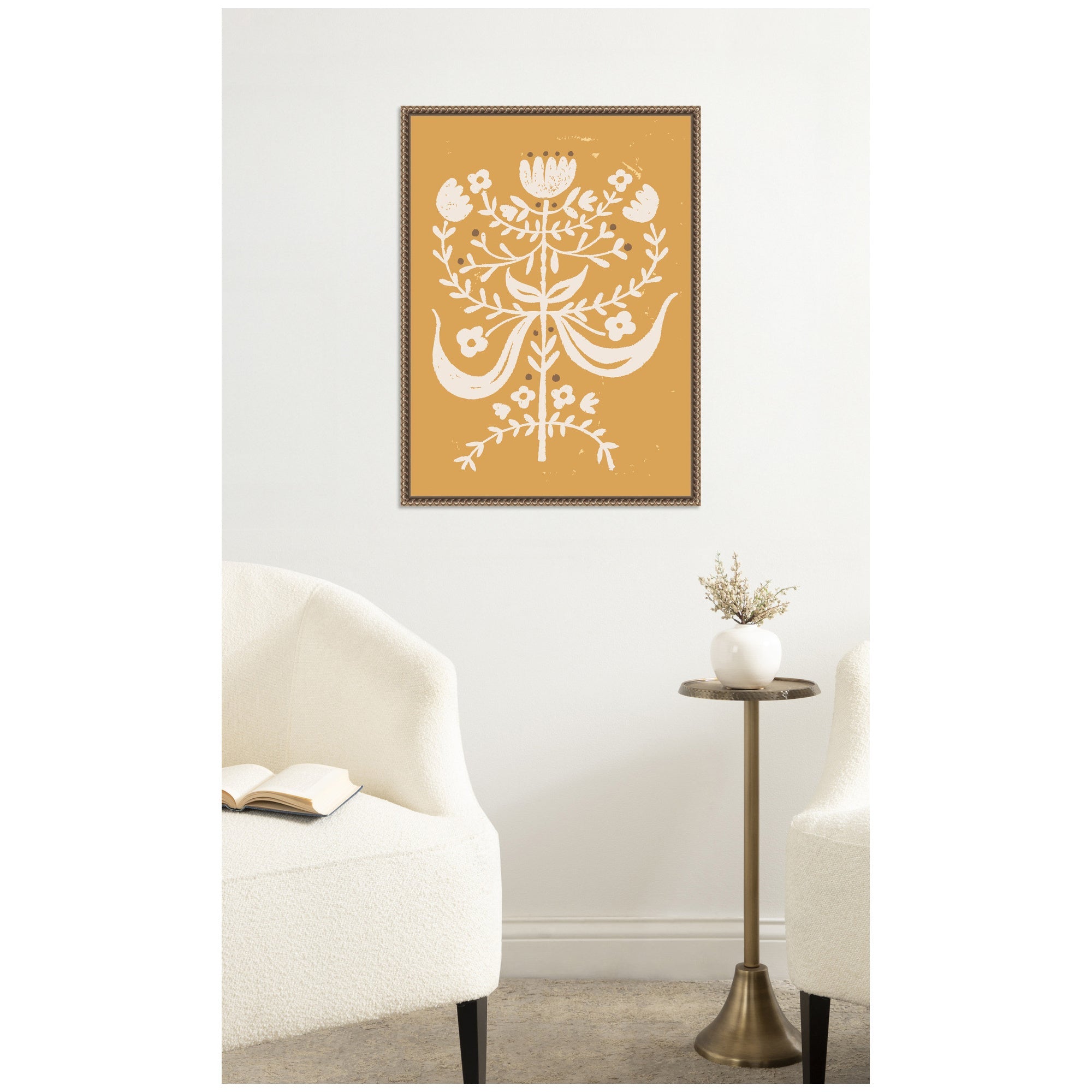 Bungalow Charm Golden Rod by Vicky Yorke Framed Canvas Wall Art Print