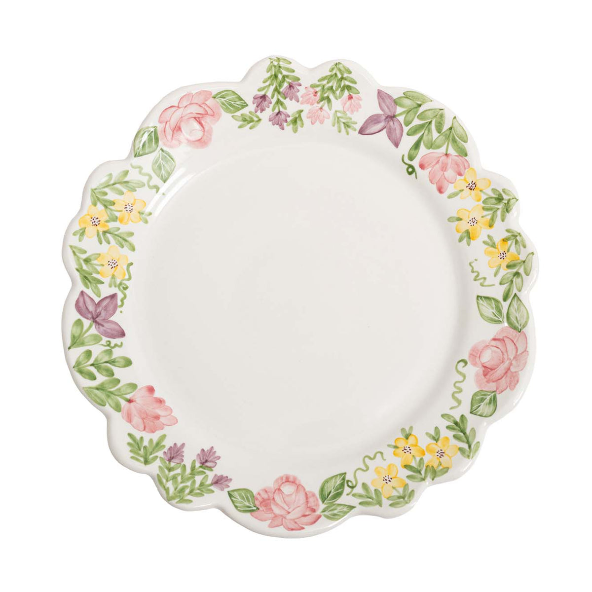 Flores Hand-Painted Porcelain Dinner Plates by Isla Capricho — Set of 2