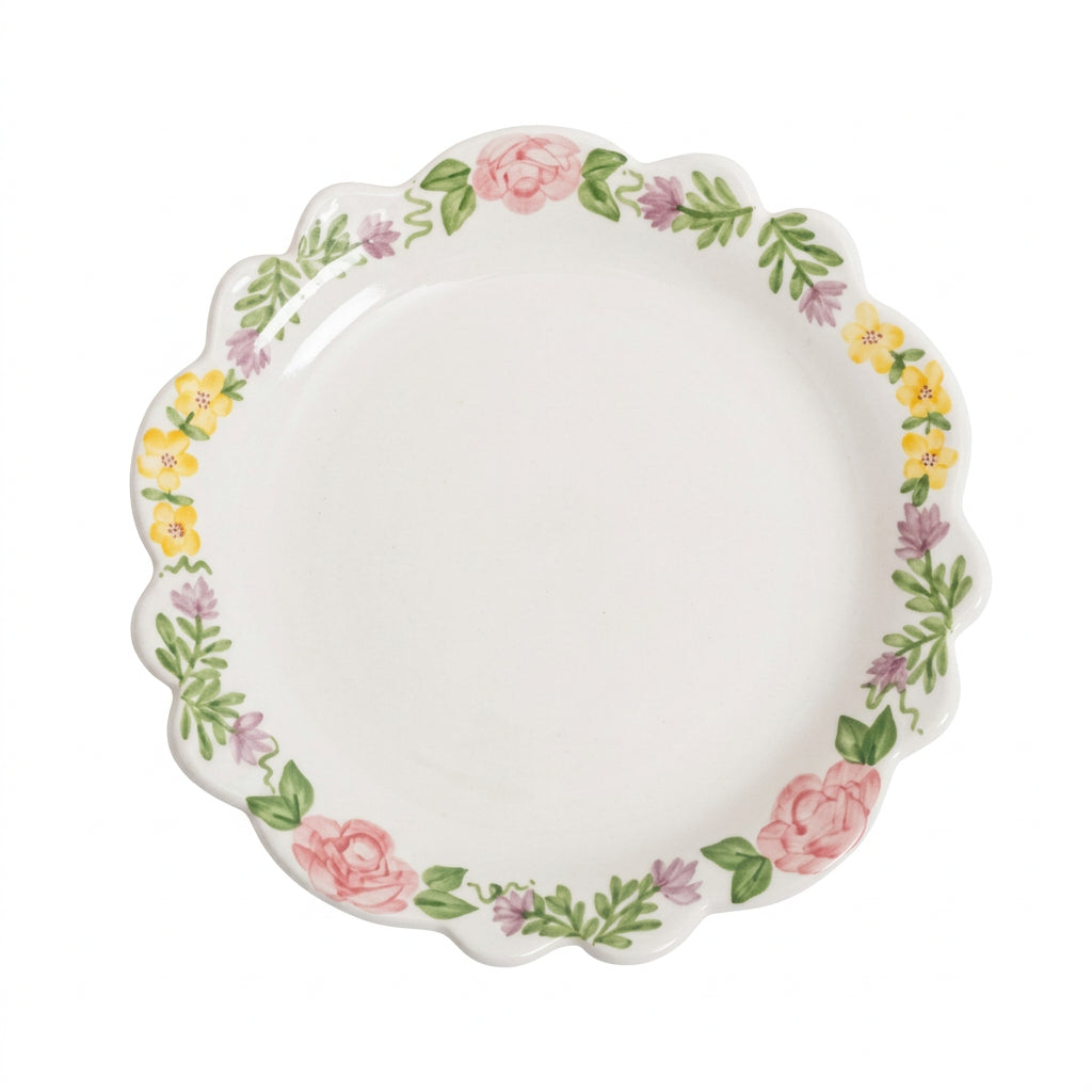 Flores Hand-Painted Porcelain Dessert Plates by Isla Capricho — Set of 2