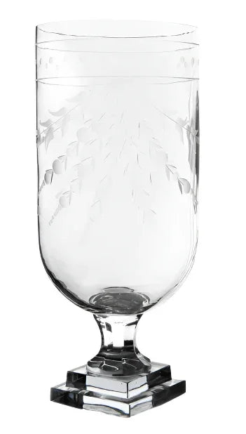 Tall Etched Lily of the Valley Hurricane - The Mayfair Hall