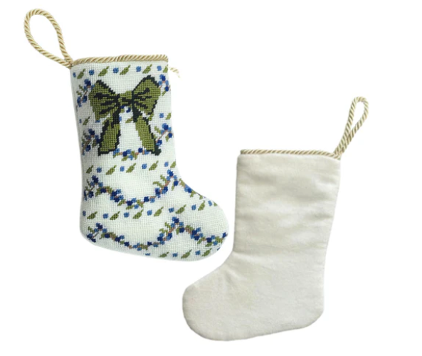 The Classic Holiday Bow Needlepoint Stocking (2 Sizes)