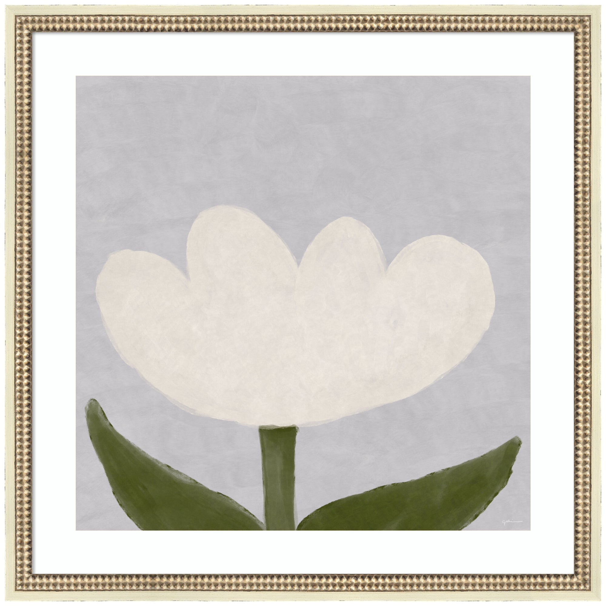 White Tulip by Gabrielly Guedes Framed Wall Art Print