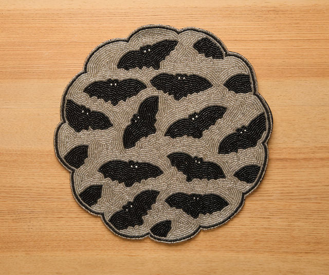 Halloween Bat Beaded Placemat