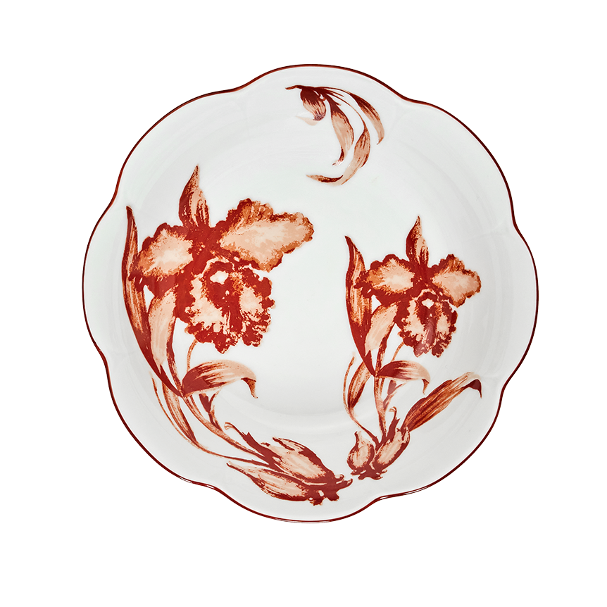 Rouge de Fer Limoges Porcelain Soup Plate by Tania Bulhões