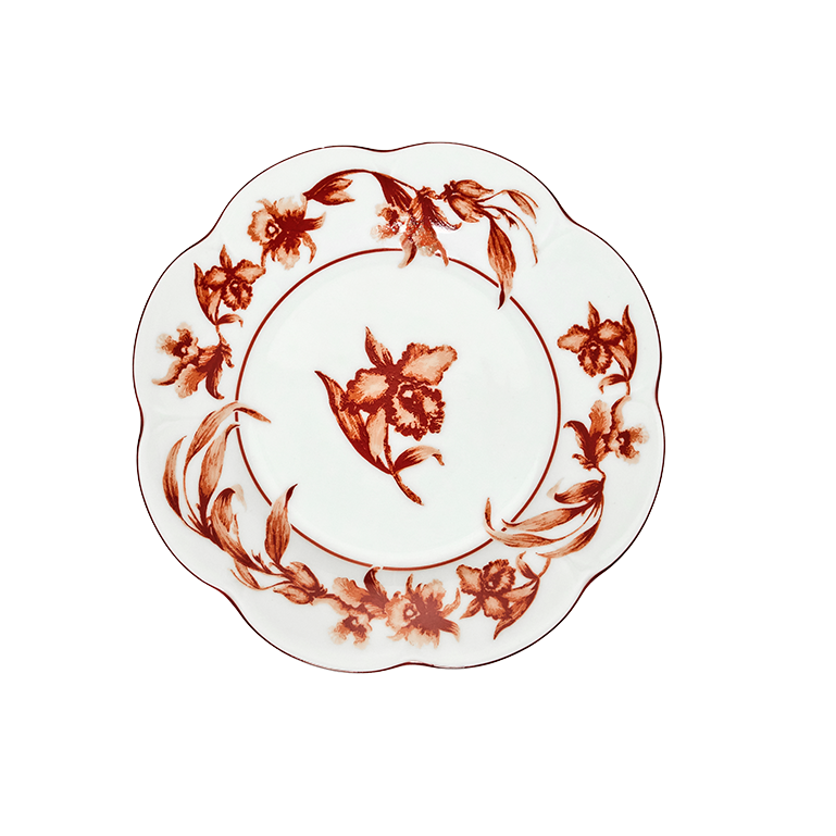 Rouge de Fer Limoges Porcelain Bread Plate by Tania Bulhões