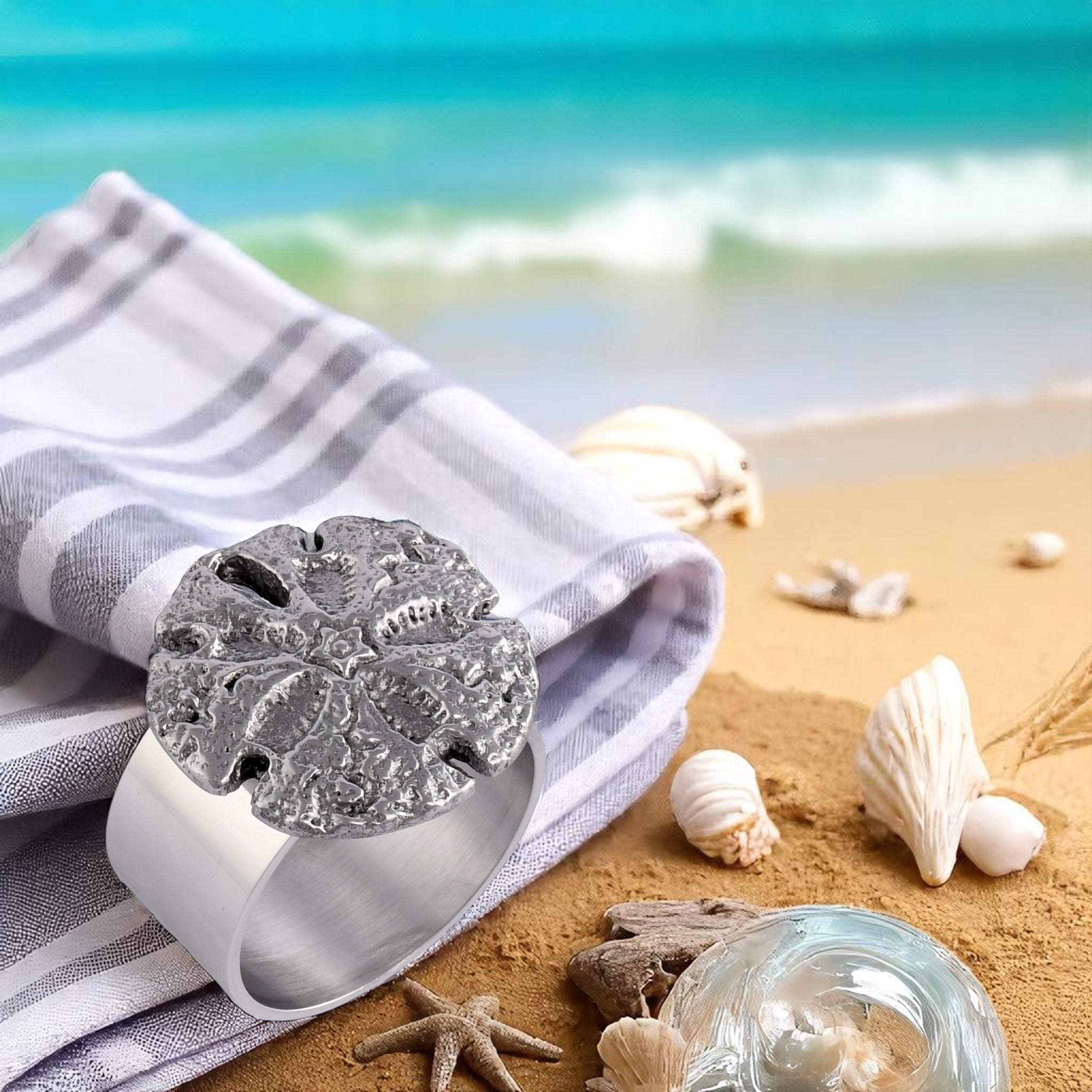 Sand Dollar Napkin Rings - set of 4
