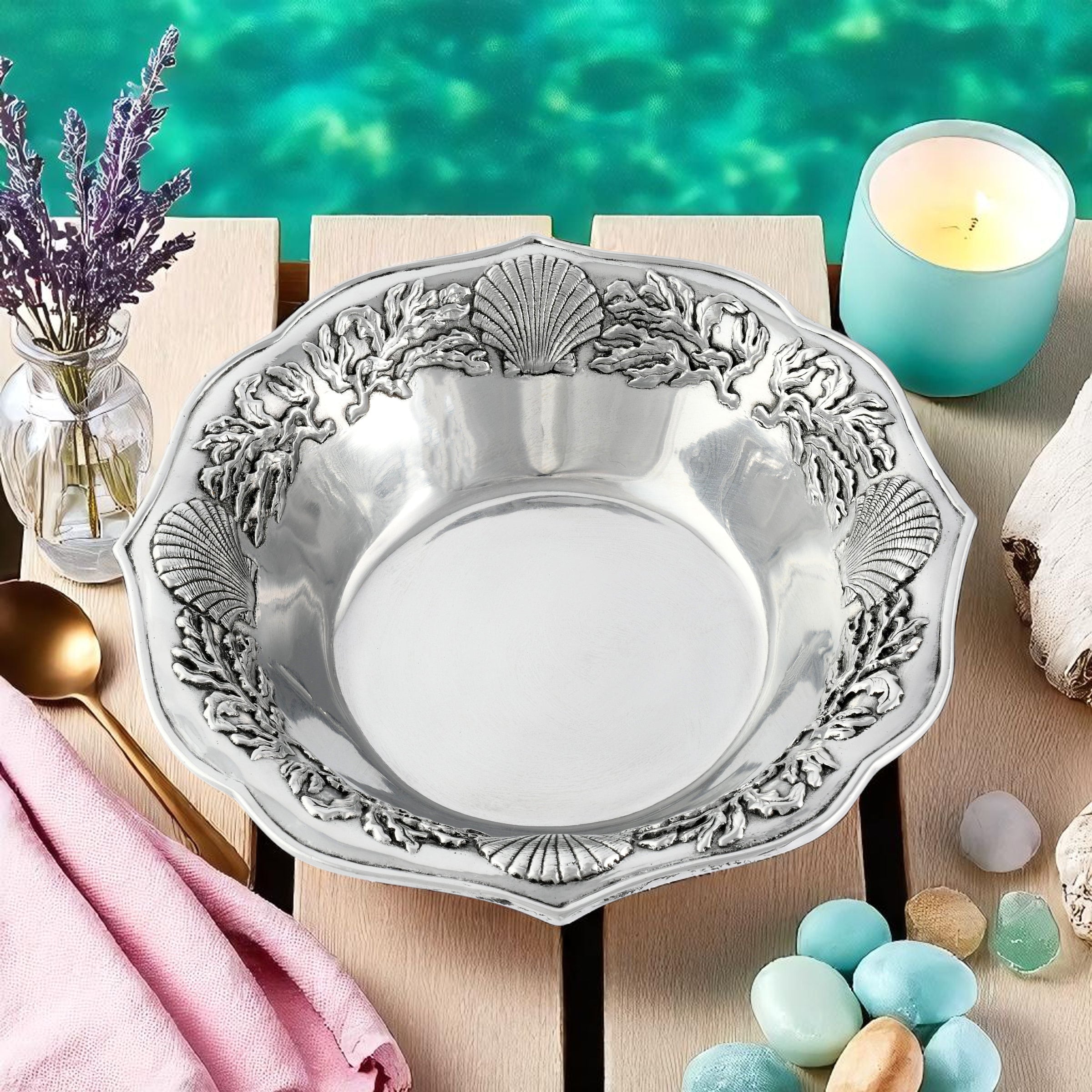 Ocean Kelp and Shells Salad Bowl