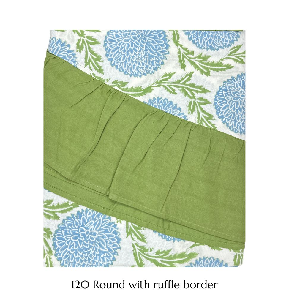 Blue and Green, Flowers & Vines - Tablecloth - The Mayfair Hall