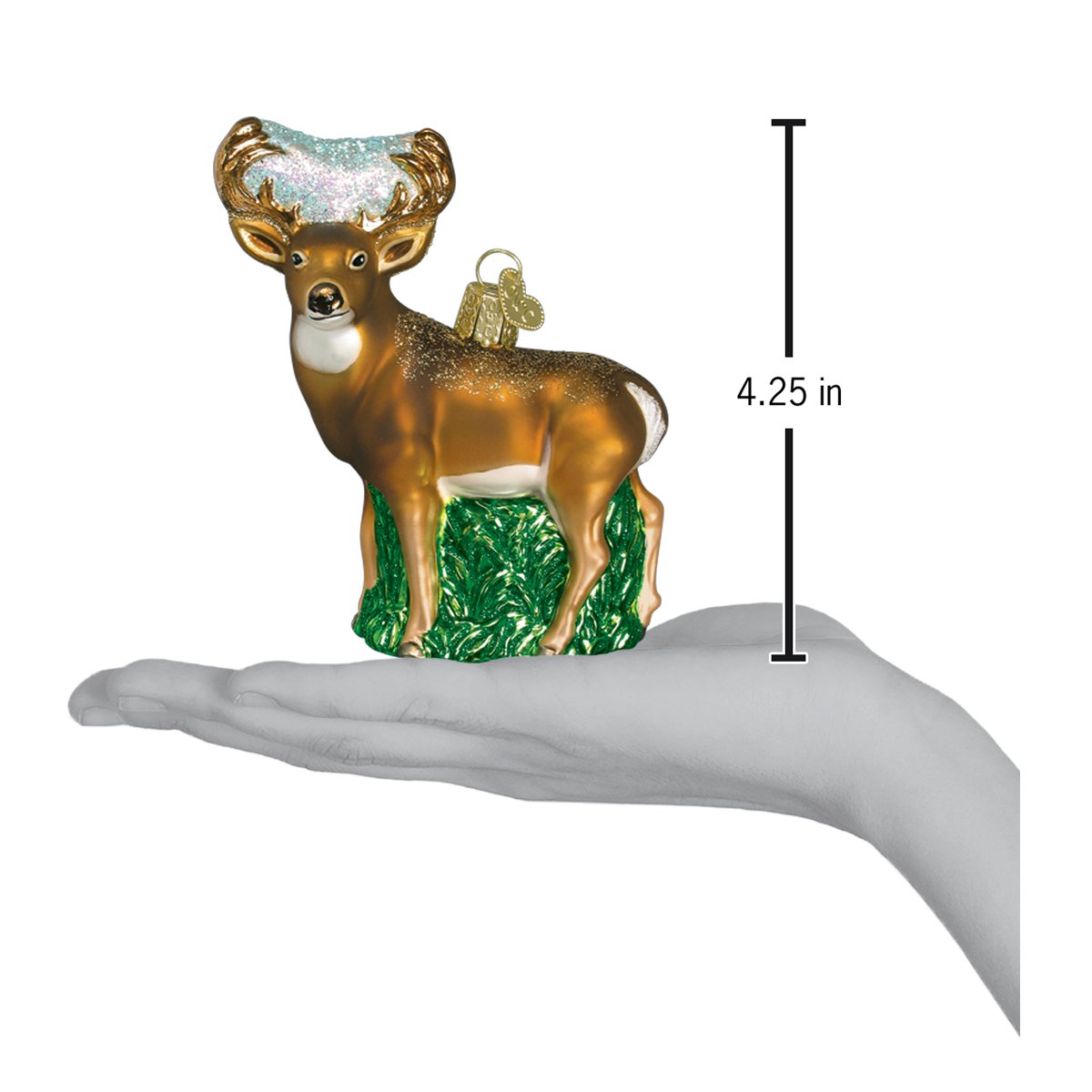 Whitetail Deer Blown Glass Christmas Ornament by Old World Christmas