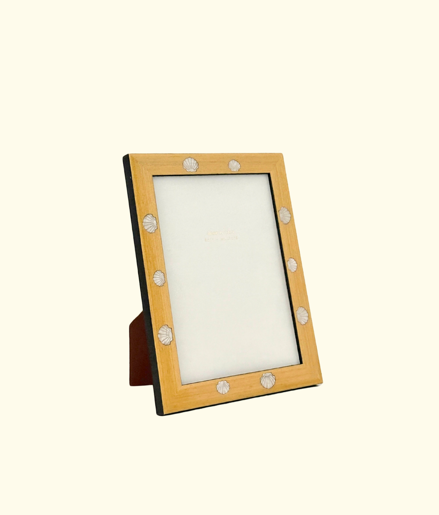 Capri Tulipwood Picture Frame in Natural with Velvet Back and Pearl Design