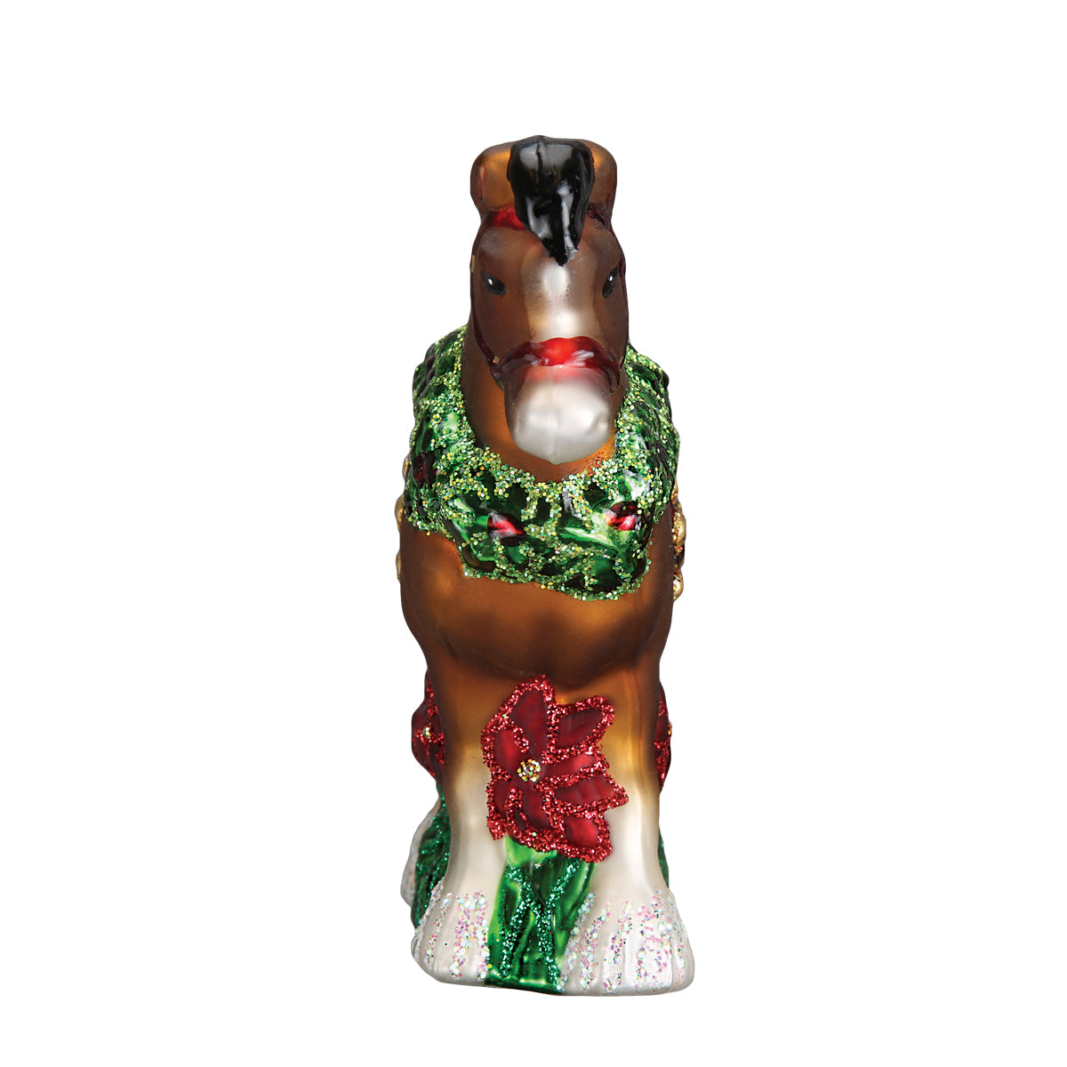 Holiday Clydesdale Blown Glass Christmas Ornament by Old World Christmas