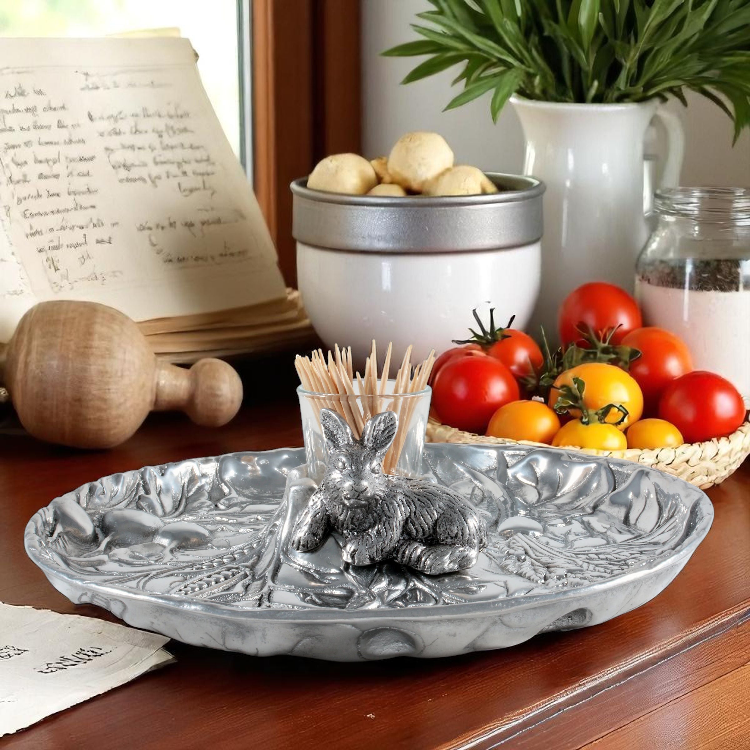 Rabbit Garden Tidbit Tray