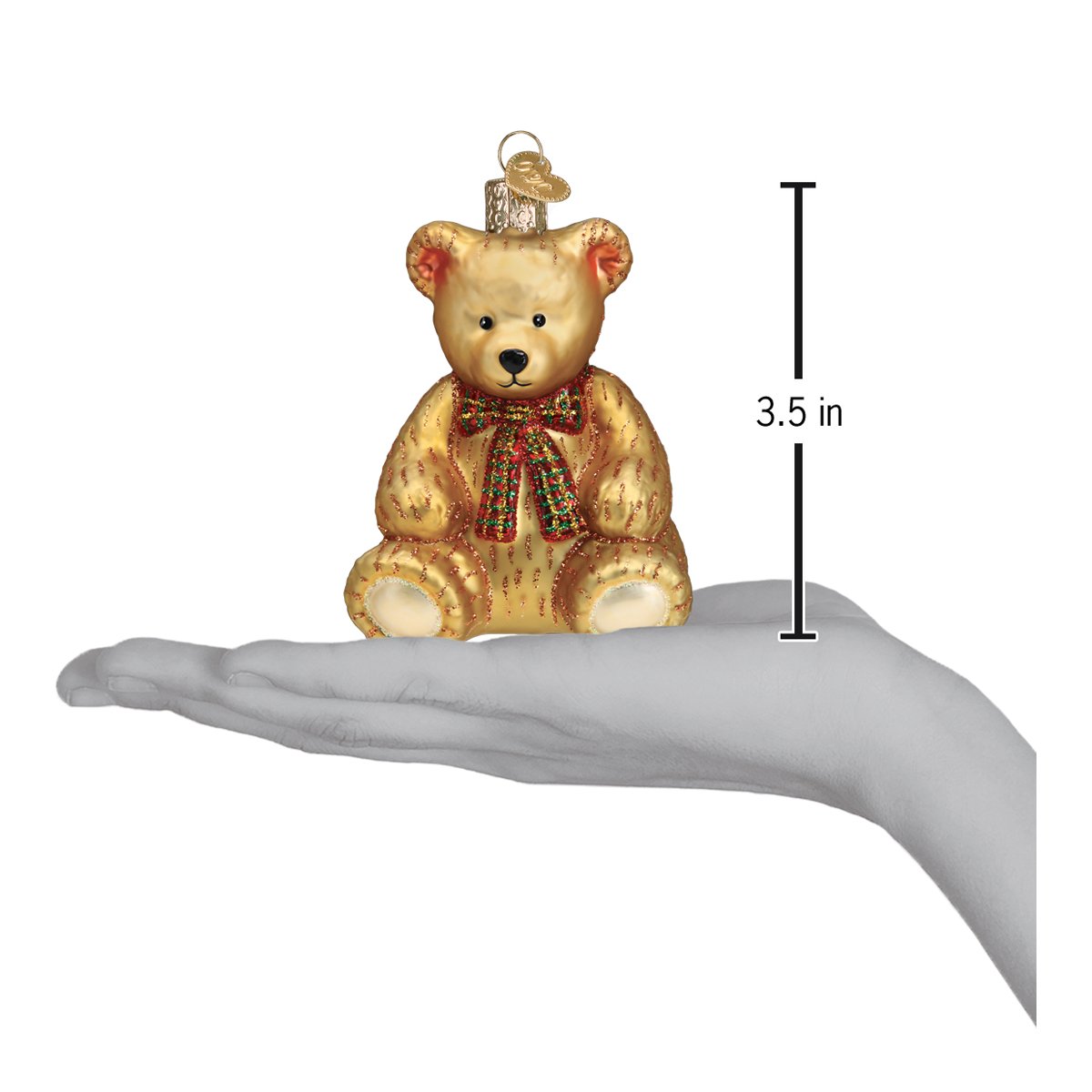Teddy Bear Blown Glass Christmas Ornament by Old World Christmas