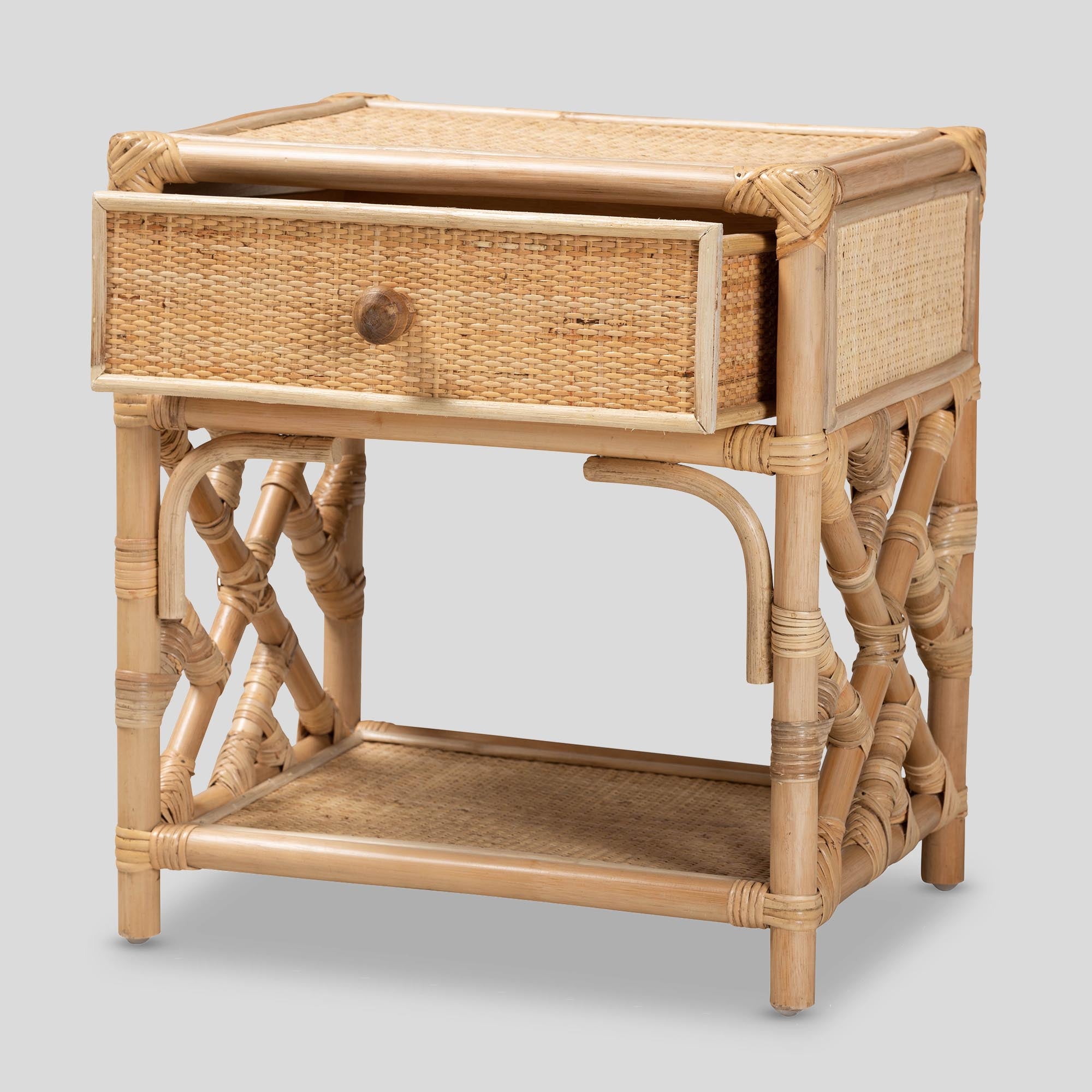 Luella Rattan 1-Drawer Nightstand