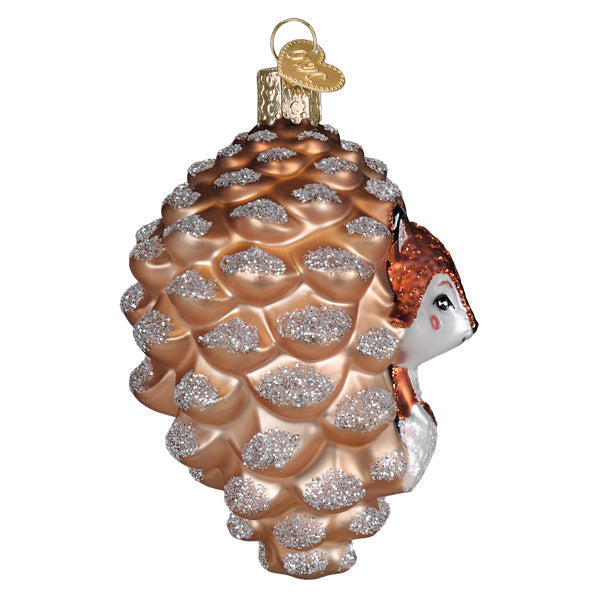 Piney Fox Blown Glass Christmas Ornament by Old World Christmas