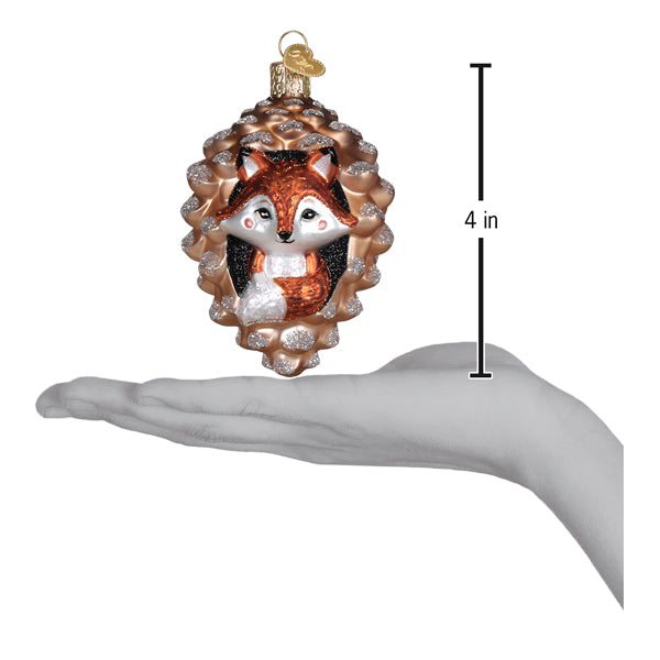 Piney Fox Blown Glass Christmas Ornament by Old World Christmas