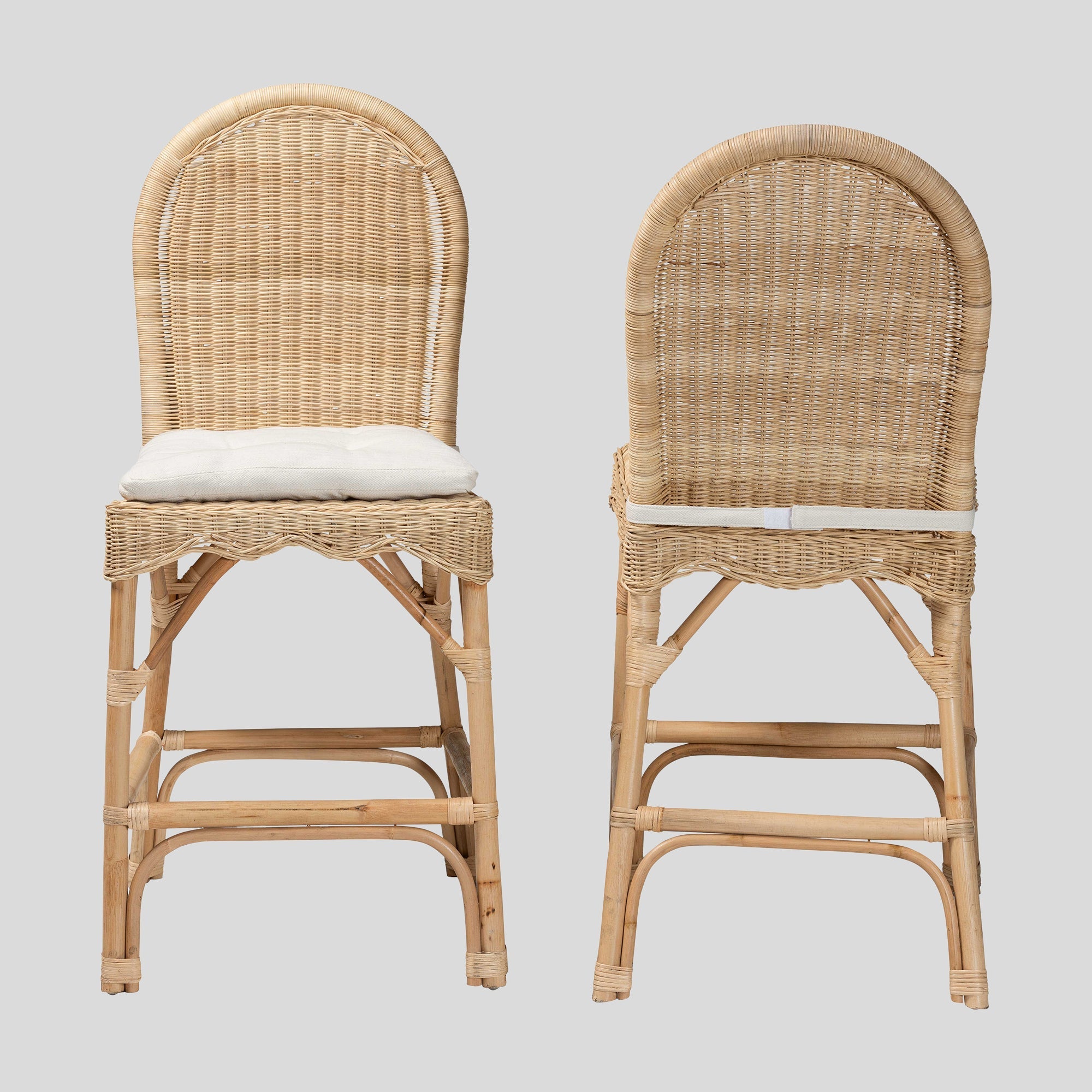 Kora Rattan 2-Piece Counter Stool Set