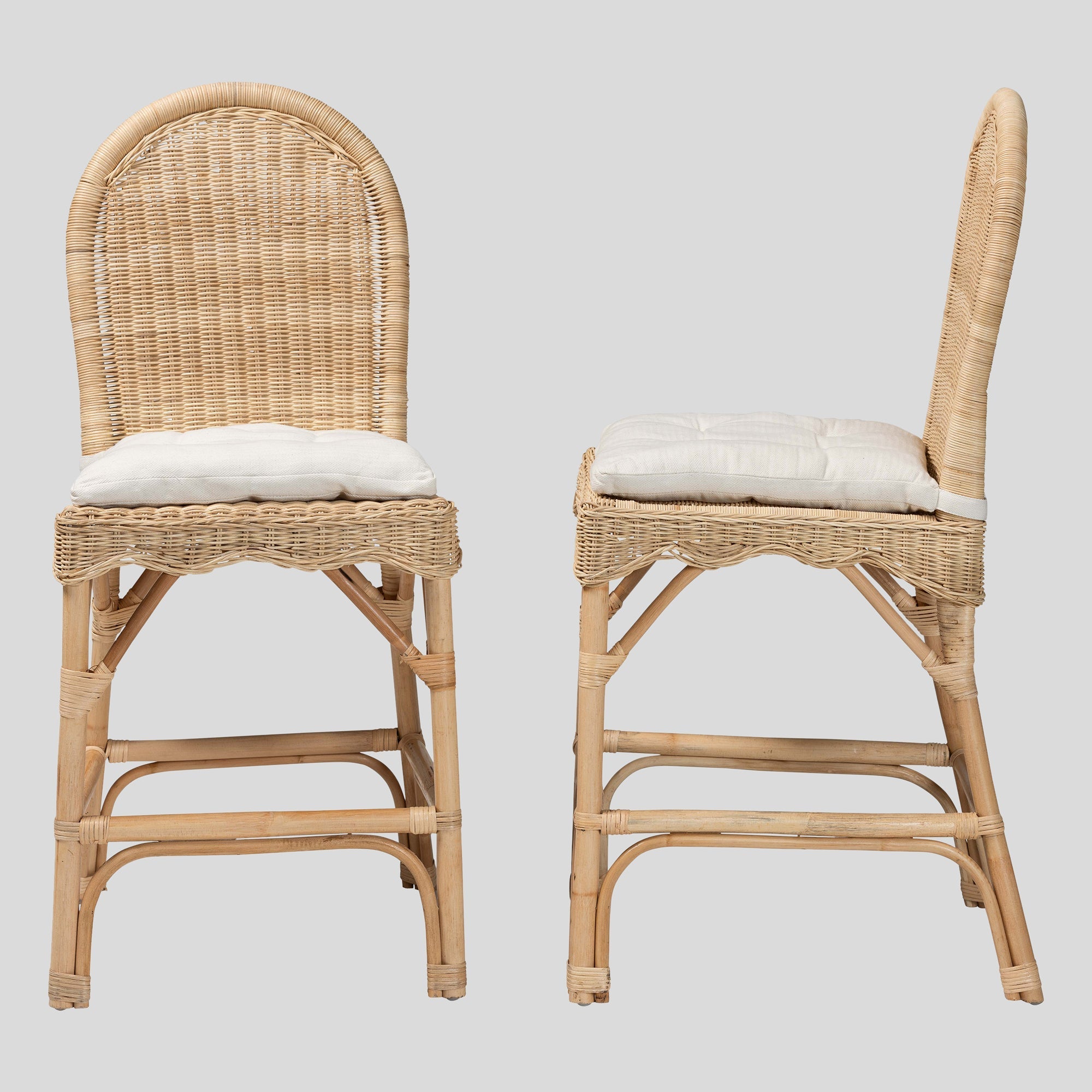 Kora Rattan 2-Piece Counter Stool Set