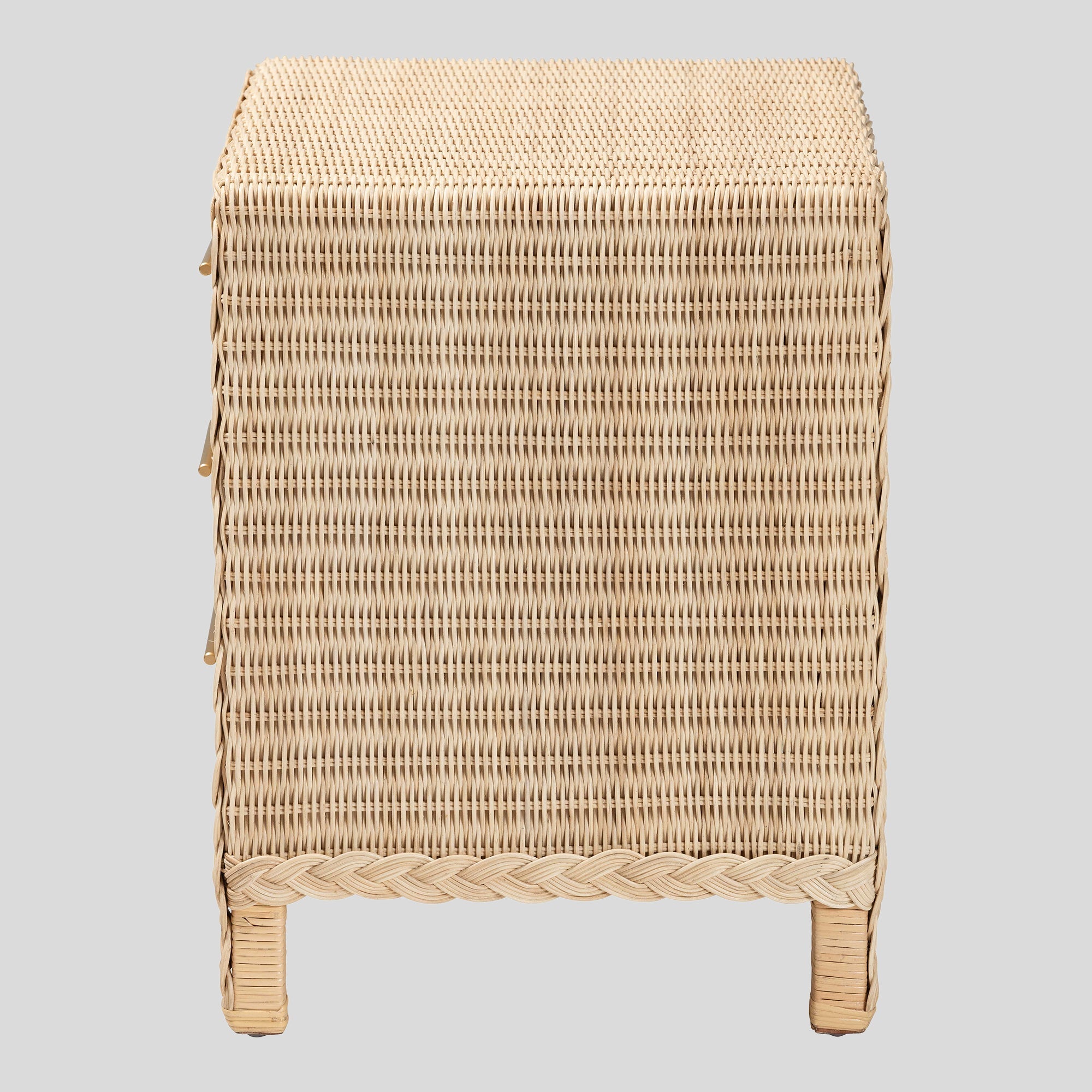 Kaity Rattan 3-Drawer Nightstand